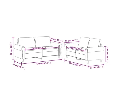 Sofos Komplektas Su Pagalvėlėmis, 2 Dalių, Juodas, Dirbtinė Oda