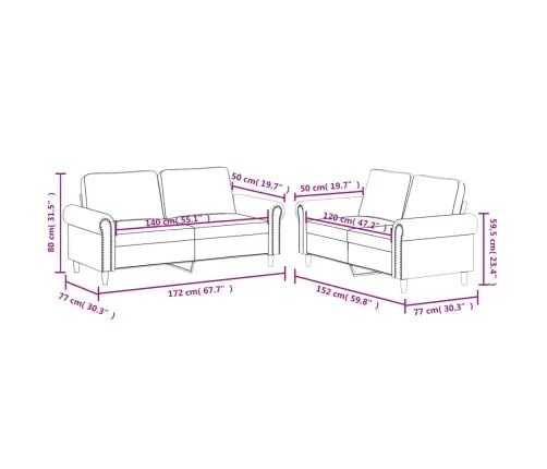2-Osaline Diivanikomplekt Patjadega, Kreemjas, Kunstnahk