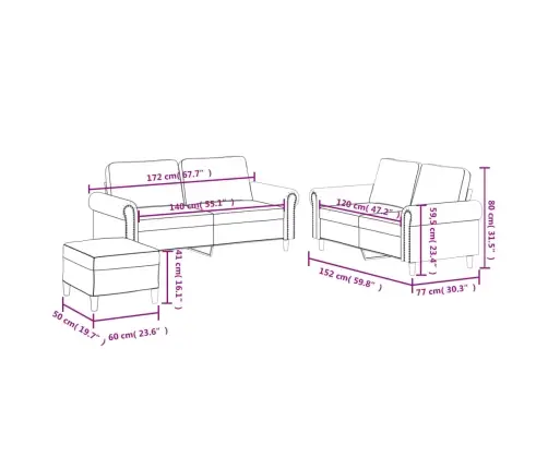 Trīsdaļīgs Dīvānu Komplekts Ar Spilveniem, Pelēka Mākslīgā Āda Vidaxl