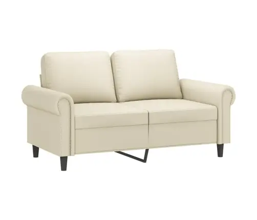 Trīsdaļīgs Dīvānu Komplekts, Spilveni, Krēmkrāsas Mākslīgā Āda Vidaxl