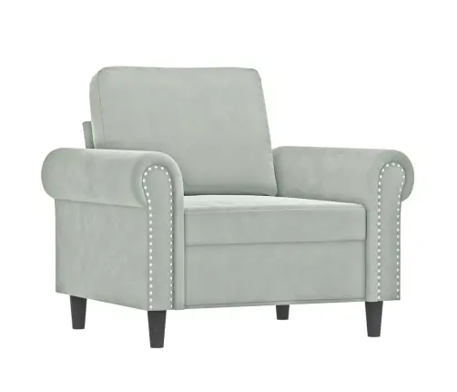 Trīsdaļīgs Dīvānu Komplekts Ar Spilveniem, Gaiši Pelēks Samts Vidaxl