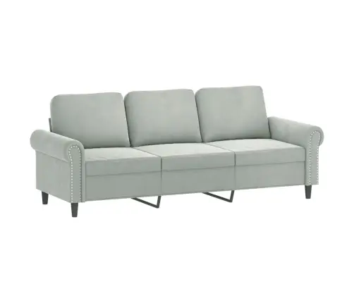 Trīsdaļīgs Dīvānu Komplekts Ar Spilveniem, Gaiši Pelēks Samts Vidaxl