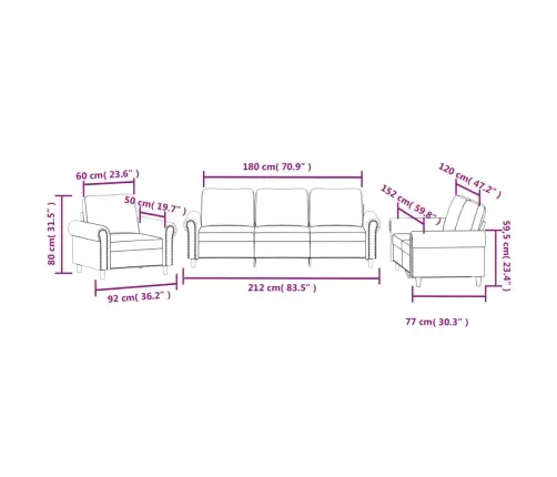 Trīsdaļīgs Dīvānu Komplekts Ar Spilveniem, Brūns Samts Vidaxl