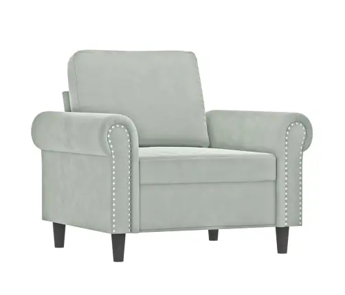 Četrdaļīgs Dīvānu Komplekts Ar Spilveniem, Gaiši Pelēks Samts Vidaxl