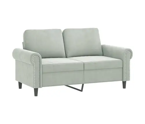 Četrdaļīgs Dīvānu Komplekts Ar Spilveniem, Gaiši Pelēks Samts Vidaxl