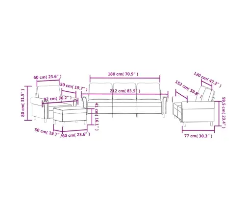 Četrdaļīgs Dīvānu Komplekts Ar Spilveniem, Tumši Pelēks Samts Vidaxl