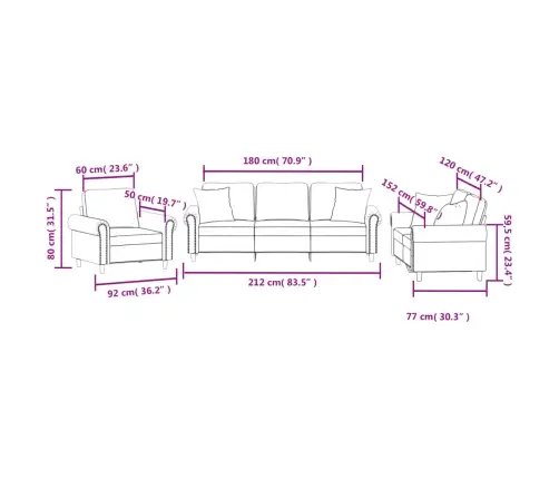 Trīsdaļīgs Dīvānu Komplekts Ar Spilveniem, Gaiši Pelēks Samts Vidaxl