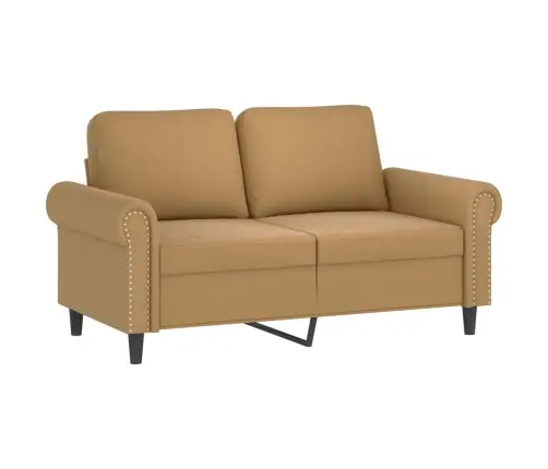 3-Osaline Diivanikomplekt Patjadega, Pruun, Samet