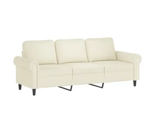 Trīsdaļīgs Dīvānu Komplekts Ar Spilveniem, Krēmkrāsas Samts Vidaxl