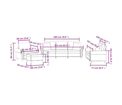 Četrdaļīgs Dīvānu Komplekts Ar Spilveniem, Melns Samts Vidaxl