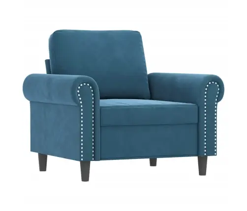 4 Gabalu Dīvānu Komplekts Ar Spilveniem Zilais Samts Vidaxl