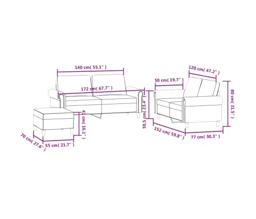 Trīsdaļīgs Dīvānu Komplekts Ar Spilveniem, Rozā Samts Vidaxl