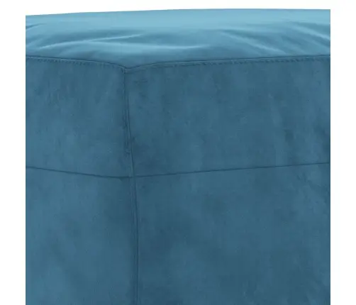 Sofos Komplektas Su Pagalvėlėmis, 3 Dalių, Mėlynas, Aksomas