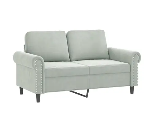 2-Osaline Diivanikomplekt Patjadega, Helehall, Samet