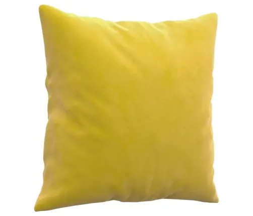 Sofos Komplektas Su Pagalvėmis, 2 Dalių, Geltonas, Aksomas