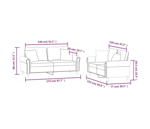 Divdaļīgs Dīvānu Komplekts Ar Spilveniem, Krēmkrāsas Samts Vidaxl