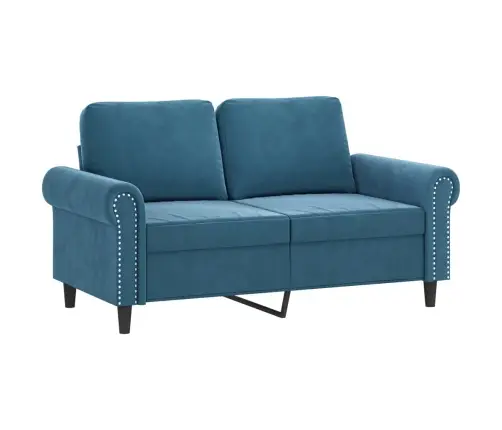 Divdaļīgs Dīvānu Komplekts Ar Spilveniem, Zils Samts Vidaxl