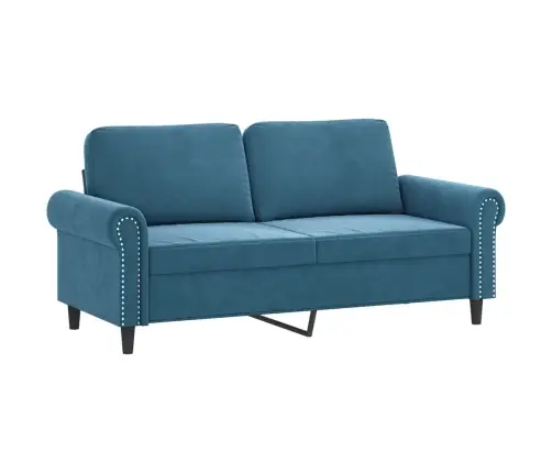 Divdaļīgs Dīvānu Komplekts Ar Spilveniem, Zils Samts Vidaxl