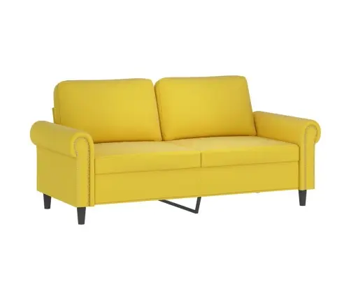 Trīsdaļīgs Dīvānu Komplekts Ar Spilveniem, Dzeltens Samts Vidaxl