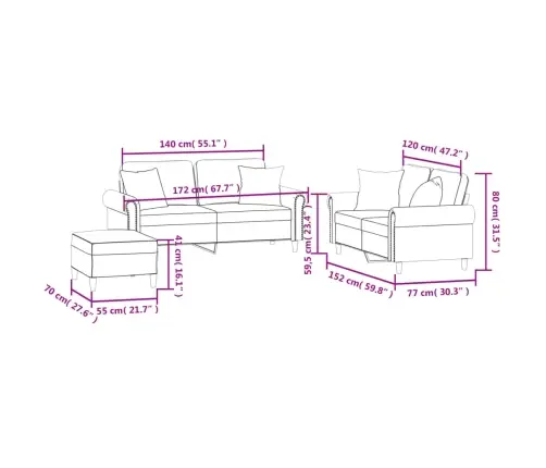 Trīsdaļīgs Dīvānu Komplekts Ar Spilveniem, Zils Samts Vidaxl
