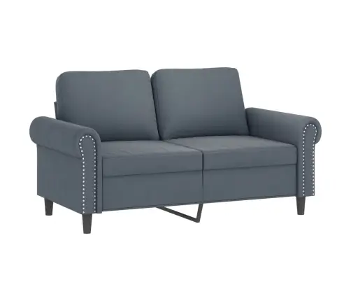 2-Osaline Diivanikomplekt Patjadega, Tumehall, Samet