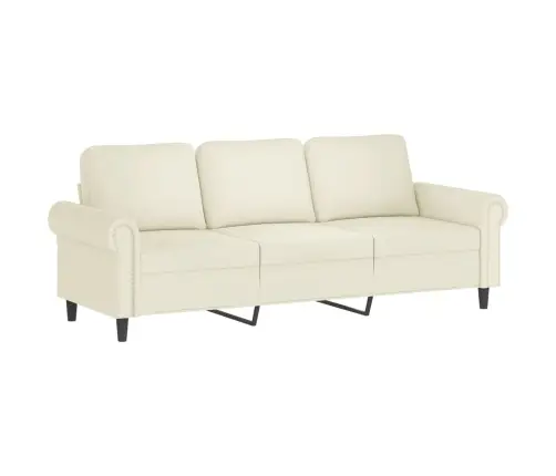 2-Osaline Diivanikomplekt Patjadega, Kreemjas, Samet