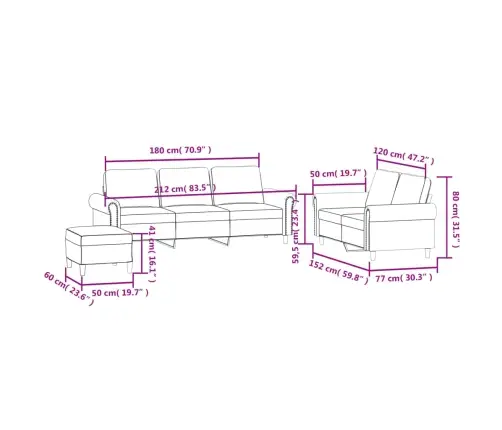 Trīsdaļīgs Dīvānu Komplekts Ar Spilveniem, Brūns Samts Vidaxl