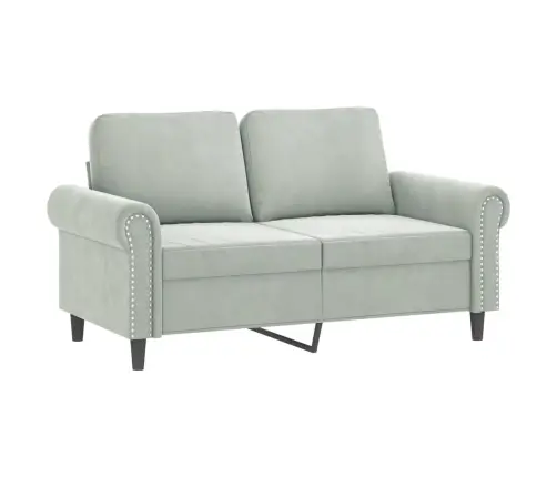 Divdaļīgs Dīvānu Komplekts Ar Spilveniem, Gaiši Pelēks Samts Vidaxl