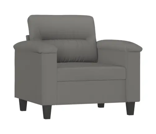 3-Osaline Diivanikomplekt Patjadega, Tumehall, Mikrofiiber