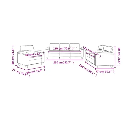 Trīsdaļīgs Dīvānu Komplekts Ar Matračiem, Melns Audums Vidaxl