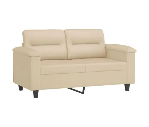 Trīsdaļīgs Dīvānu Komplekts Ar Matračiem, Krēmkrāsas Audums Vidaxl