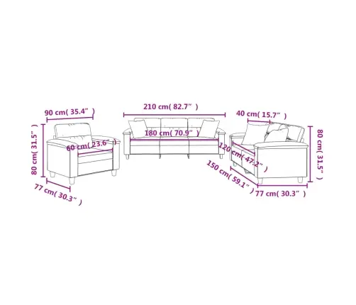 Trīsdaļīgs Dīvānu Komplekts Ar Spilveniem, Gaiši Pelēks Audums Vidaxl