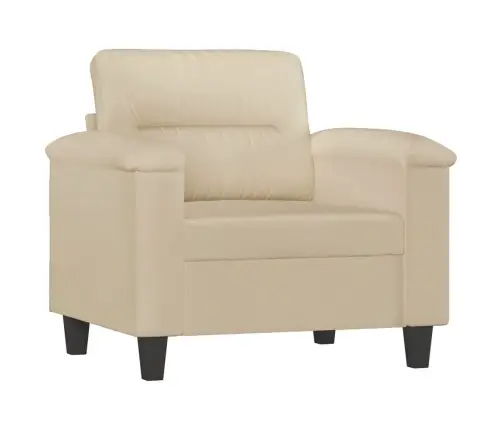 Trīsdaļīgs Dīvānu Komplekts Ar Spilveniem, Krēm Audums Vidaxl