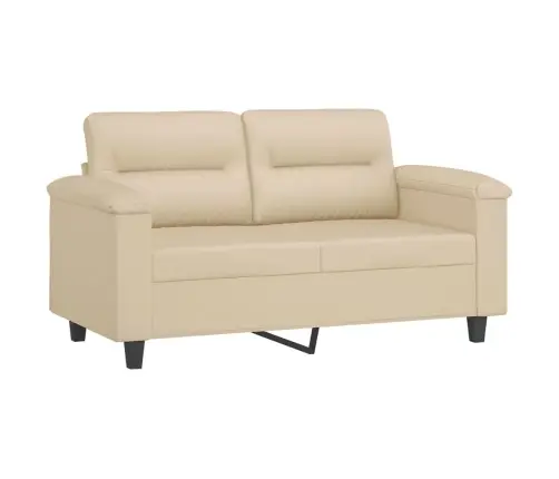 Trīsdaļīgs Dīvānu Komplekts Ar Spilveniem, Krēm Audums Vidaxl