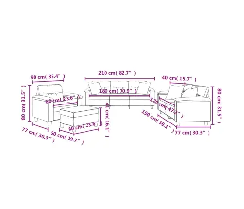 Četrvietīgs Dīvānu Komplekts Ar Spilveniem, Tumši Pelēks Audums Vidaxl