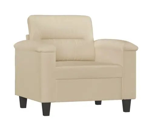 Četrdaļīgs Dīvānu Komplekts Ar Spilveniem, Krēm Audums Vidaxl