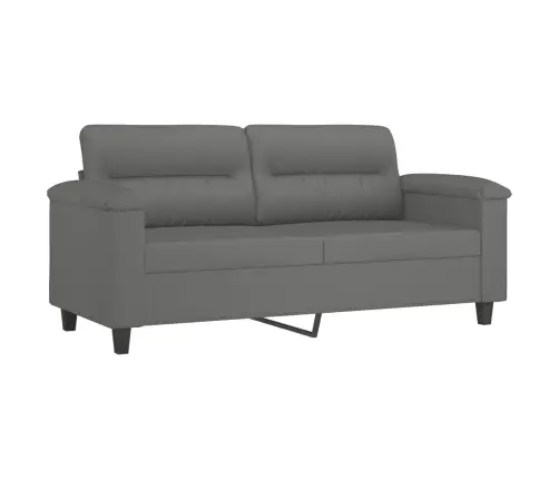 Trīsdaļīgs Dīvānu Komplekts Ar Spilveniem, Tumši Pelēks Audums Vidaxl