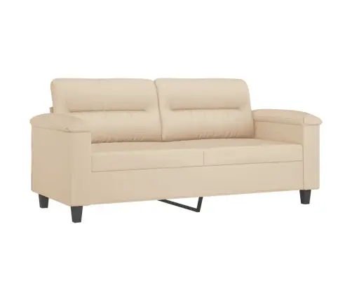 3-Osaline Diivanikomplekt Patjadega, Kreemjas, Mikrofiiber