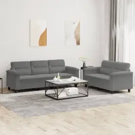 Divdaļīgs Dīvānu Komplekts Ar Spilveniem, Tumši Pelēks Audums Vidaxl