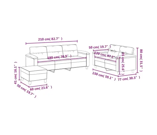 Trīsdaļīgs Dīvānu Komplekts Ar Matračiem, Bēšs Audums Vidaxl