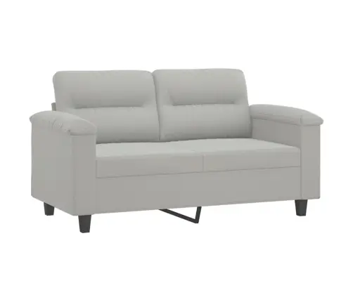 Trīsdaļīgs Dīvānu Komplekts Ar Spilveniem, Gaiši Pelēks Audums Vidaxl