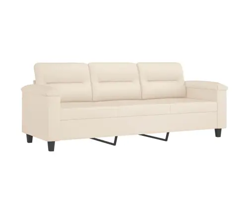 Trīsdaļīgs Dīvānu Komplekts Ar Spilveniem, Bēša Audums Vidaxl