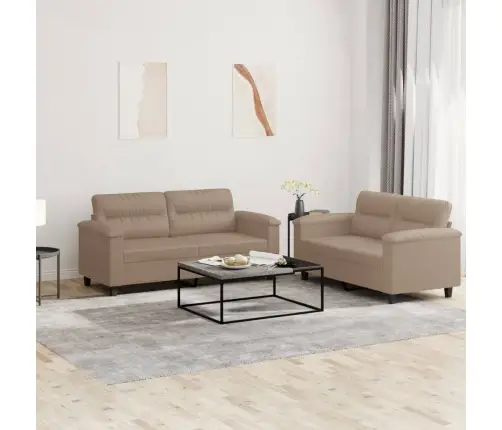 Divdaļīgs Dīvānu Komplekts, Kapučīno Krāsas Mākslīgā Āda Vidaxl