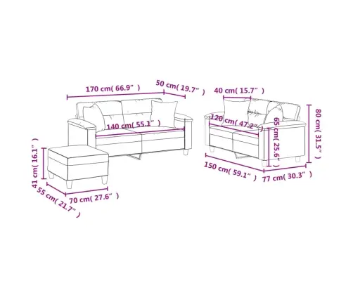Trīsdaļīgs Dīvānu Komplekts, Kapučīno Krāsas Mākslīgā Āda Vidaxl