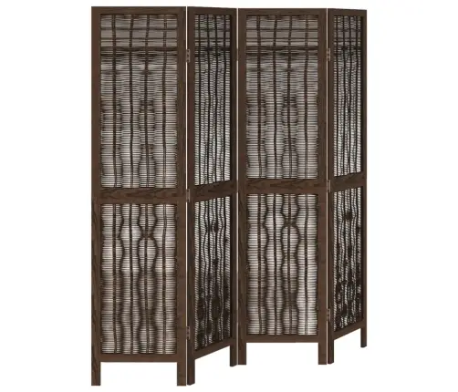 4-Paneļu Istabas Aizslietnis, Tumši Brūns, Paulonijas Masīvkoks Vidaxl