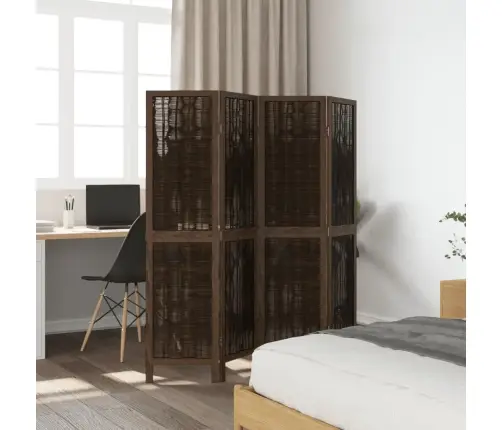 4-Paneļu Istabas Aizslietnis, Tumši Brūns, Paulonijas Masīvkoks Vidaxl