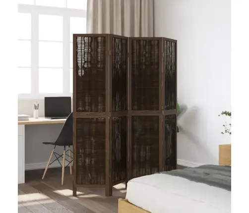 4-Paneļu Istabas Aizslietnis, Tumši Brūns, Paulonijas Masīvkoks Vidaxl