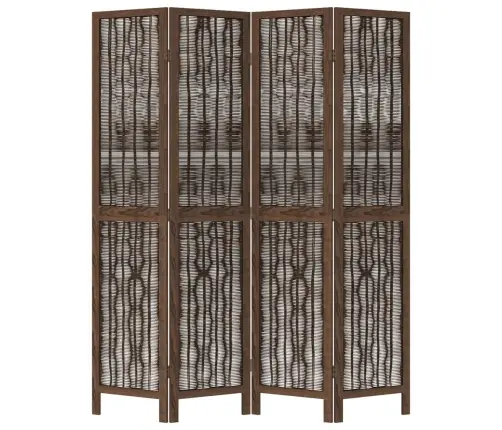 4-Paneļu Istabas Aizslietnis, Tumši Brūns, Paulonijas Masīvkoks Vidaxl