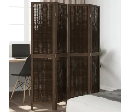 4-Paneļu Istabas Aizslietnis, Tumši Brūns, Paulonijas Masīvkoks Vidaxl
