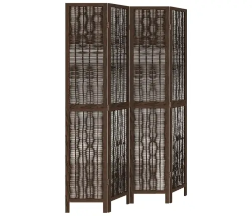 4-Paneļu Istabas Aizslietnis, Tumši Brūns, Paulonijas Masīvkoks Vidaxl
